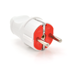 Вилка з заземленням 10 / 16А 250V A712, White, Q20