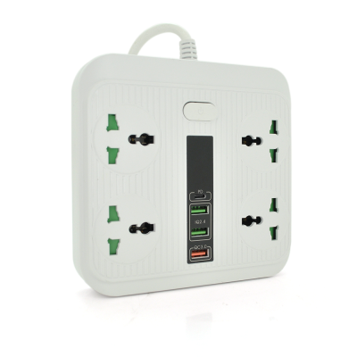 
					Мережевий фільтр TB-Т18, 4 розетки + 2 USB + PD, 2 м, перетин 3х0,75мм, 3000W, White, Box