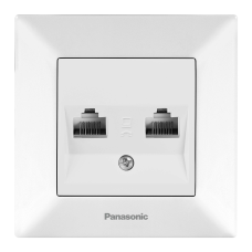 Розетка Panasonic Arkedia Slim комп'ютерна подвійна  RJ45 CAT5e, білий