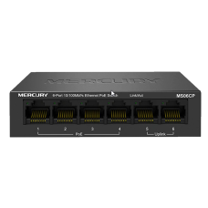 Комутатор POE Mercury MS06CP з 4 портами POE+ 2 порти UP-Link 100Мбіт, БП в комплекті, Q20