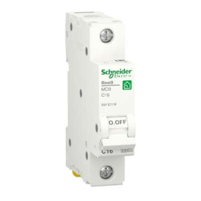 
					Автоматичний вимикач Schneider RESI9 16А, 1P, крива, 6кА