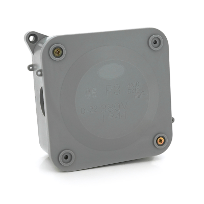 
					Коробка розподільна зовнішня PIPO Р30 110х110х60мм; IP54; пластик; (РР) 4 гермовводи; сіра; Q50