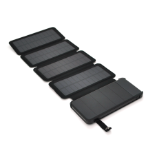 Power bank 12000 mAh Solar, (5V / 200mA), 2xUSB, 5V / 1A / 2.1A, USB  microUSB, ударо захищений прогумований корпус, Black, Corton BOX