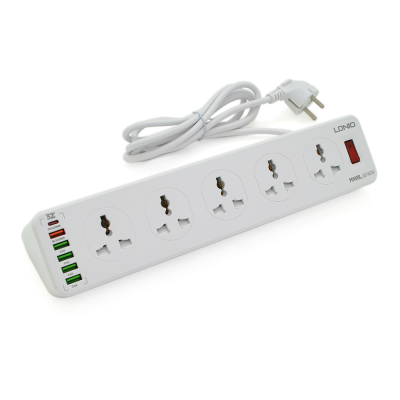
					Мережевий фільтр LDNIO SC10610, 10 Розеток + 6 USB, 2 м, перетин 3х0,75мм, White, Box
