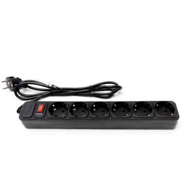 
					Мережевий фільтр PROLOGIX 075P6-18B, 220В 10А, 6 розеток, 1.8м, чорний, коробка Q40