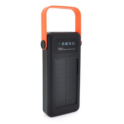 
					Power bank YM-635 30000mAh Solar, flashlight, Input:5V/2.1A(Micro-USB, Type-C, Lightning), Output:5V/2.1A(4xUSB), plastic, Black, BOX