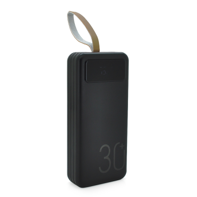 
					Power bank YM-318KCX 30000mAh, flashlight, Input: 5V/2.1A(micro USB, Type-C, Lightning),Output: 5V /2.1A(4хUSB),With 3 owner cable,plastic,Black,BOX
