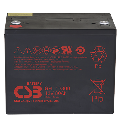 
					Акумуляторна батарея CSB GPL12800, 12V 80Ah (261х168х210 (220)