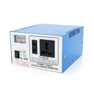 
					Інвертор напруги S-300 (DC:150W), 12/220 з апроксимованою синусоїдою, 2 універсальна розетка, крокодили, Q12