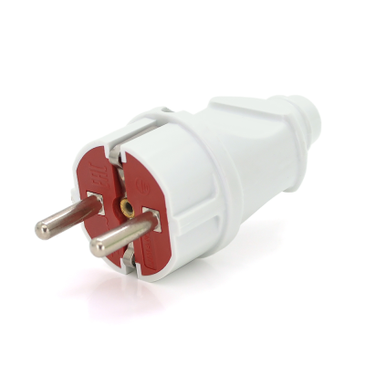 
					Вилка Євро із заземленням пряма, розбірна, 16А 220V, колір білий, Q25