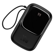 Powerbank Baseus Qpow 20000mAh,Input:5V/2A,5V/3A,9V/2A,12V/1.5A(Type-C,Lightning) Output:5V/2.4A,9V/2A,12V/1.5A(USB),Quick charging,Q1,plastic,Black