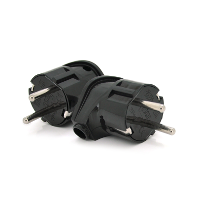 
					Вилка з заземленням кутова, 16A 250V, A713, Black, Q24