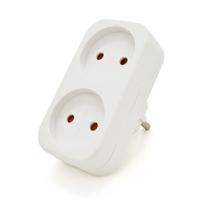 
					Розетка двійник без заземлення A202, White, 2Р, 10А