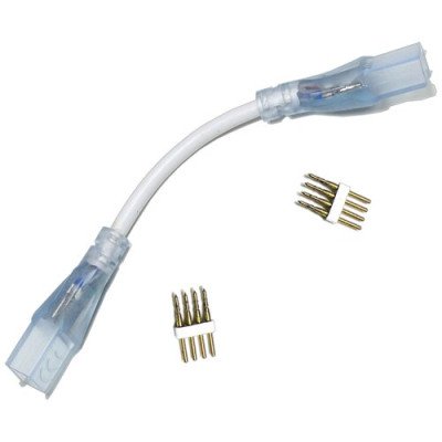 Конектор для свiтлодiодних стрiчок 220В 5050 RGB (2 роз'єма-дрiт + 4pin (2шт.))
