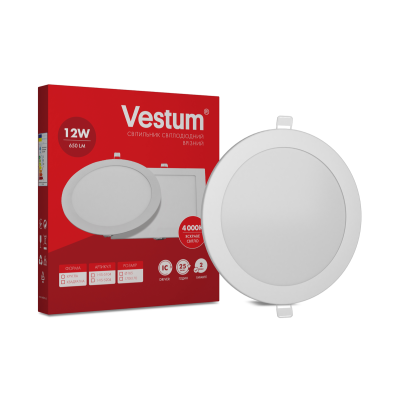 Светильник LED врезной круглый Vestum 12W 4000K 220V