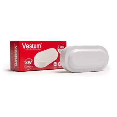 Светильник ЖКХ LED 8W овал 4500K 220V Vestum
