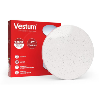 Светильник LED Vestum STARLIGHT 18W 256*55мм 4000K, 1500Lm без д/у