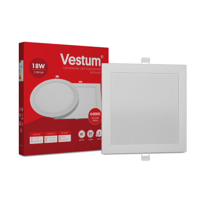 Светильник LED врезной квадратный Vestum 18W 4000K 220V