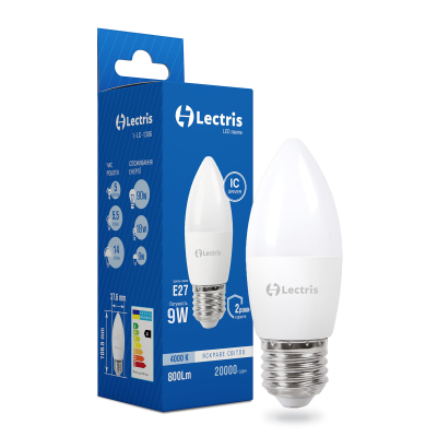 Лампа LED Lectris С37 9W 4000K 220V E27