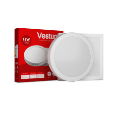 Круглий світлодіодний накладний світильник Vestum 18W 6000K 220V 1-VS-5307-03