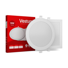 Круглий світлодіодний врізний світильник Vestum 18W 6000K 220V 1-VS-5110-03