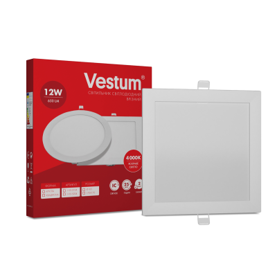 Светильник LED врезной квадратный Vestum 12W 4000K 220V
