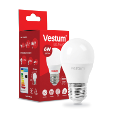Світлодіодна лампа Vestum G45 6W 4100K 220V E27 1-VS-1201-03