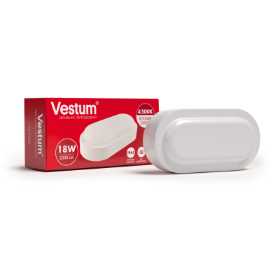 Светильник ЖКХ LED 18W овал 4500K 220V Vestum