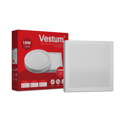 Светильник LED накладной квадратный Vestum 18W 4000K 220V