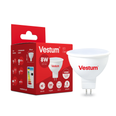 Світлодіодна лампа Vestum MR16 8W 4100K 220V GU5.3 1-VS-1509-03