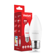Світлодіодна лампа Vestum C37 8W 3000K 220V E27 1-VS-1310-03
