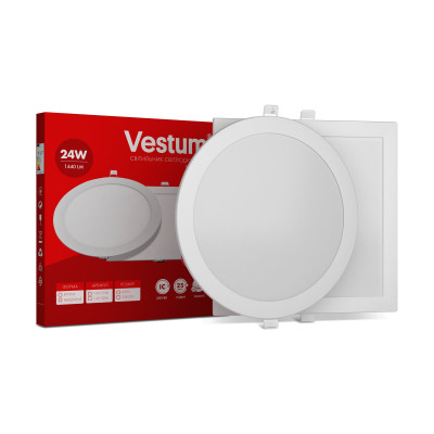 Светильник LED врезной круглый Vestum 24W 4000K 220V