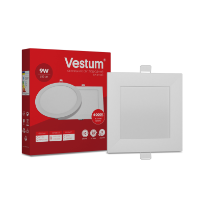 Светильник LED врезной квадратный Vestum 9W 4000K 220V