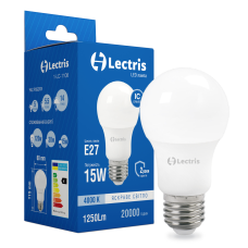 Світлодіодна лампа Lectris A60 15W 4000K 220V E27 1-LC-1108-03