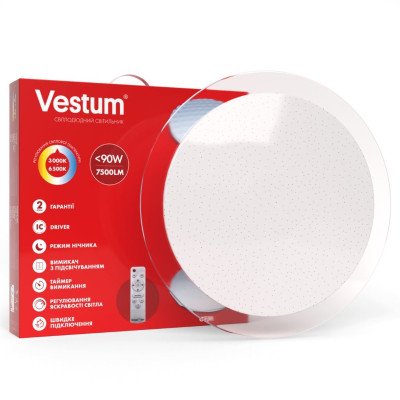 Светильник SMART Vestum SATURN 90W 570*65мм 3000K-6500К, 7500Lm с д/у