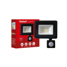 Світлодіодний прожектор з датчиком руху Vestum 30W 2 400Лм 6500K 180-260V IP65 1-VS-3021-03