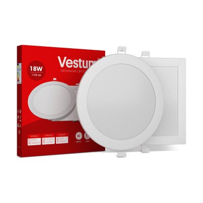 Светильник LED врезной круглый Vestum 18W 6000K 220V