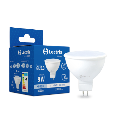 Лампа LED Lectris MR16 9W 4000K 220V GU5.3