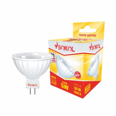 Светодиодная LED лампа MR16 5w 220В 18 SMD G5.3 3000К Sokol