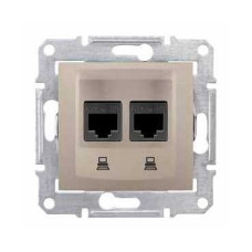 Розетка компьютерная RJ45 2-а 5е UTP титан Schneider Sedna SDN4400168
