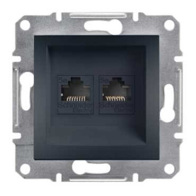 Розетка компьютерная антрацит Schneider Asfora EPH4300171