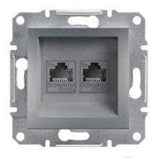 Розетка компьютерная сталь Schneider Asfora EPH4300162