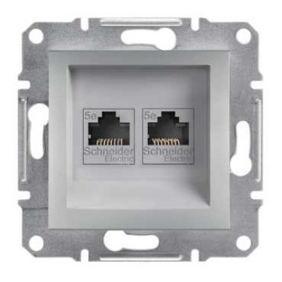 Розетка компьютерная алюминий Schneider Asfora EPH4300161