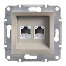 Розетка компьютерная 2-а бронза Schneider Asfora EPH4400169