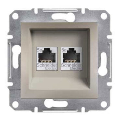 Розетка компьютерная 2-а бронза Schneider Asfora EPH4400169