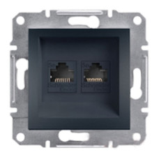 Розетка компьютерная 2-а антрацит Schneider Asfora EPH4400171
