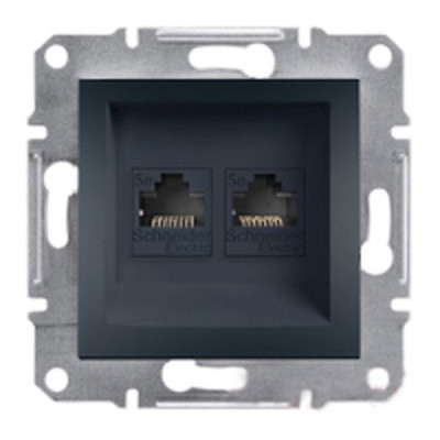 Розетка компьютерная 2-а антрацит Schneider Asfora EPH4400171