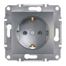 Розетка с заземлением сталь Schneider Asfora EPH2900162