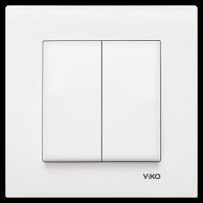 Выключатель 2-клавишный белый глянец VIKO Karre 90960002
