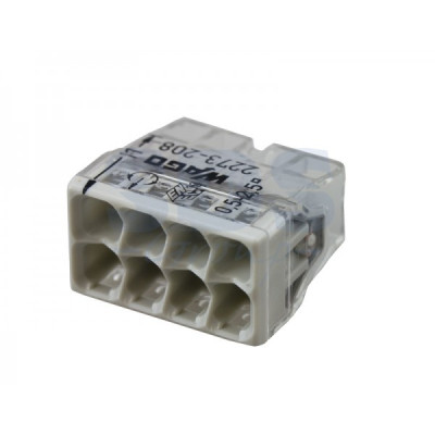 Клемма 8x2.5 прозрачная/серая без пасты 2273-208 Wago Compact